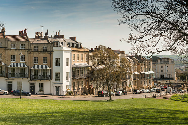 View down across to one of the streets in Clifton